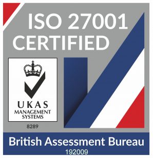 UKAS-ISO-27001 192009 Image confirming ISO 27001 Certification from the British Assessment Bureau