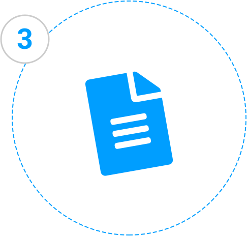 FlowDiag-Step-3@2x Illustration of a file with lines of text on it