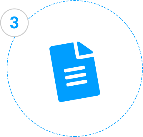 FlowDiag-Step-3-whitebg@2x Illustration of a file with lines of text on it